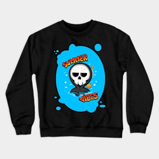 Summer Vibes, Sweating Skull Crewneck Sweatshirt